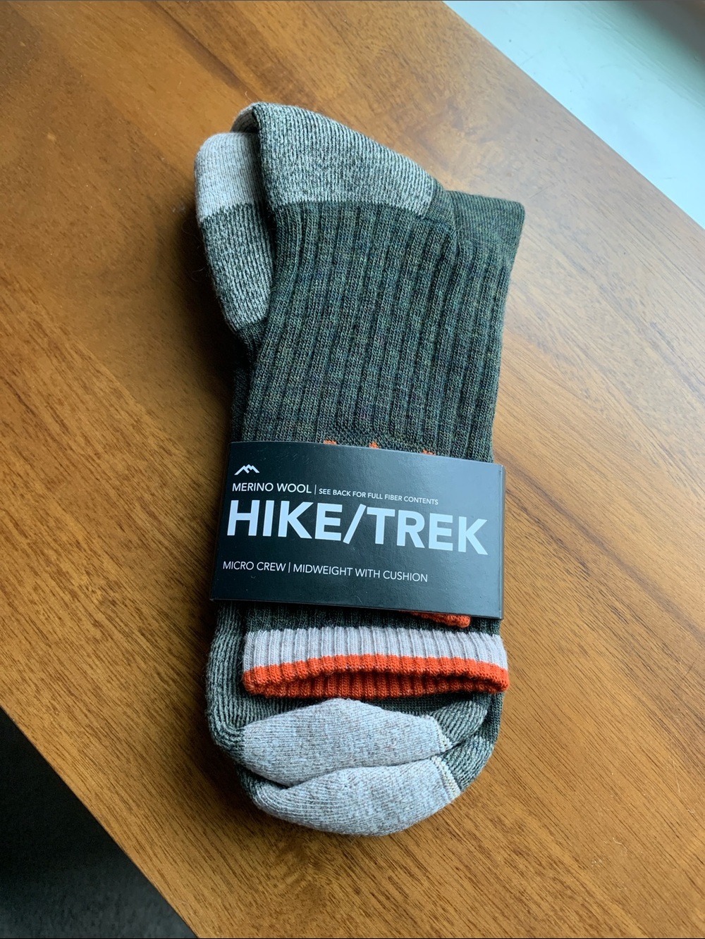 Men’s Darn Tough Merino Wool Hike Trek Crew Socks - Olive Green XL